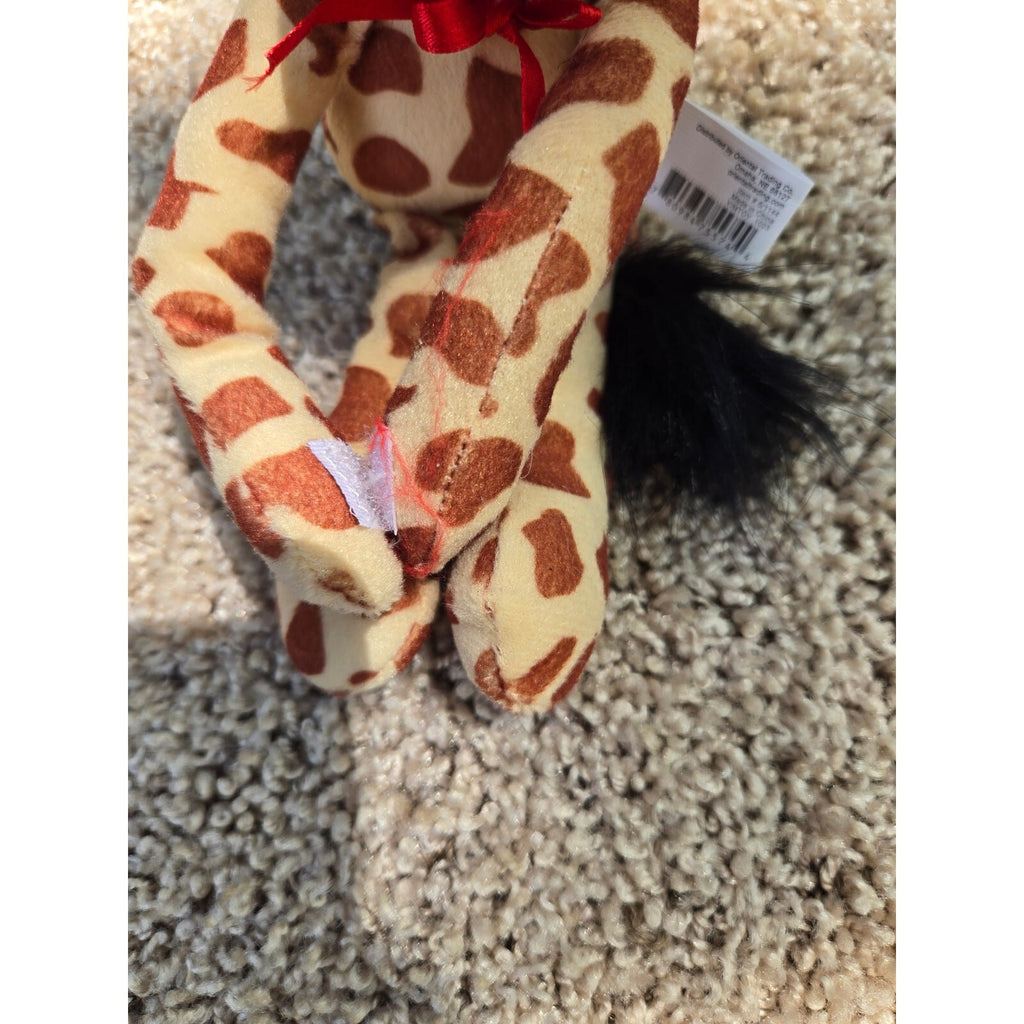 Oriental Trading Long Arm Hanging Giraffe Plush Hands Brown Spotted Toy