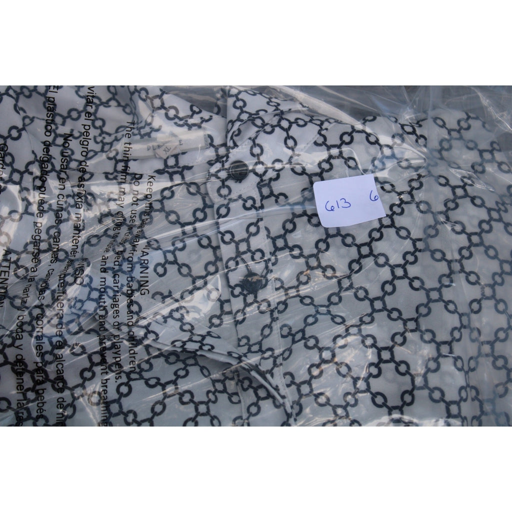 Pleione Women's Nordstrom Geometric Chain Link Print Roll Tab Long Sleeve Tunic