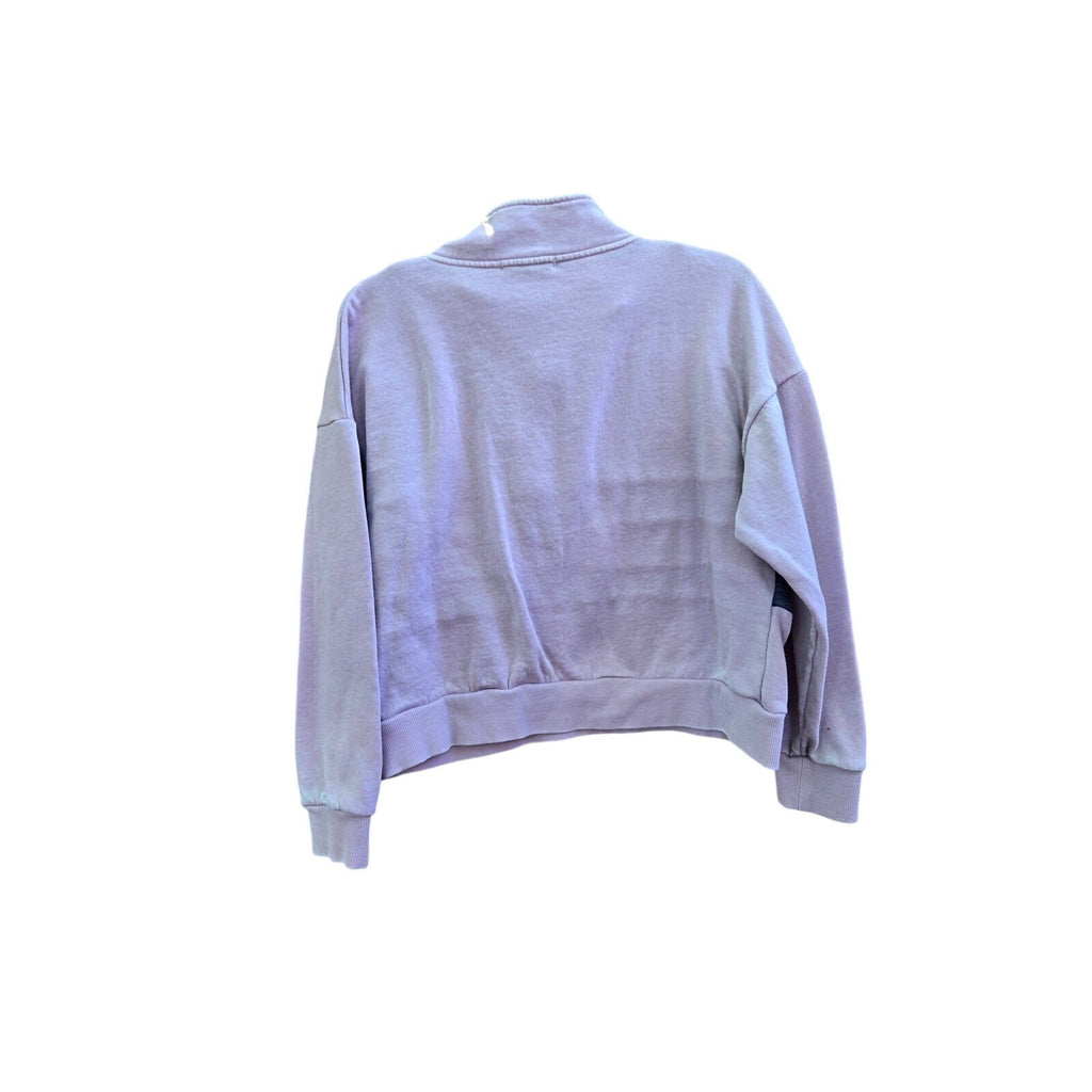 Pink Rose Women's Zip-Up Sweater with Color Block Stripes, Size Medium, Fair