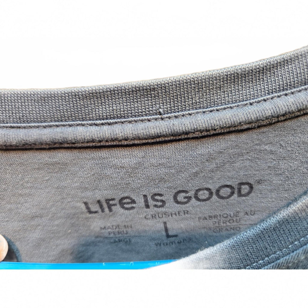 Life is Good Women's Crusher Long Sleeve Graphic Snowman Christmas Blue L