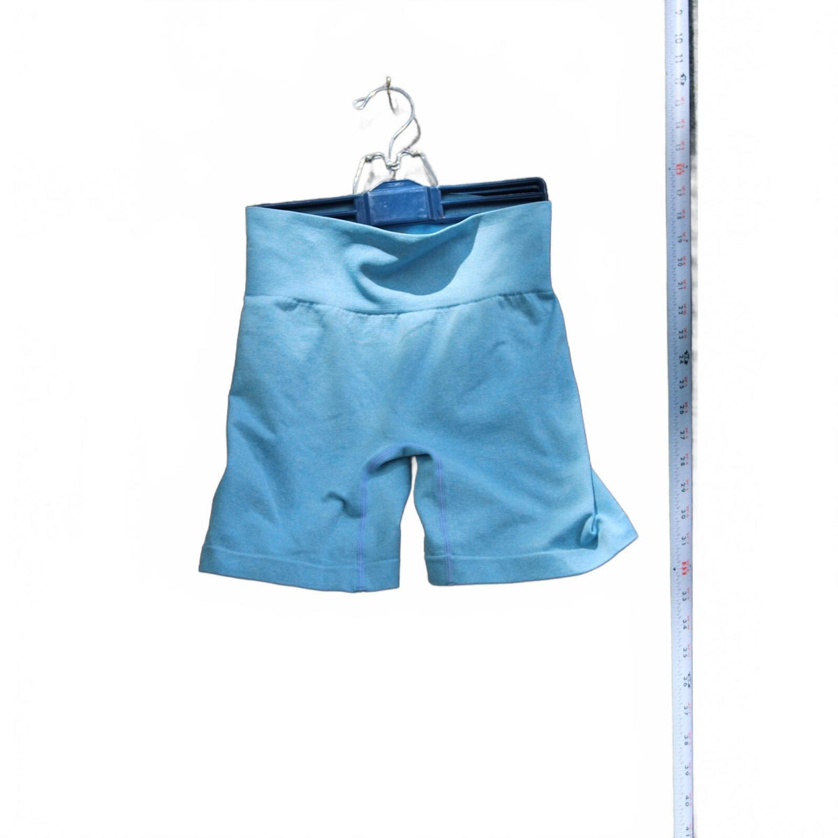Women's Light Blue High-Waisted Seamless Workout Leggings, Size Small, Very Good