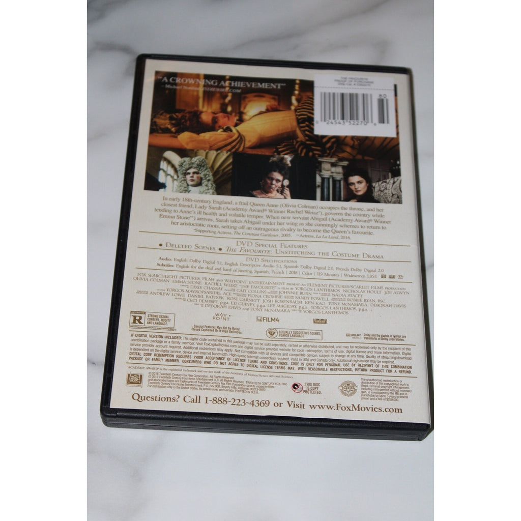 The Favourite (DVD, 2018) Olivia Colman Emma Stone Rachel Weisz