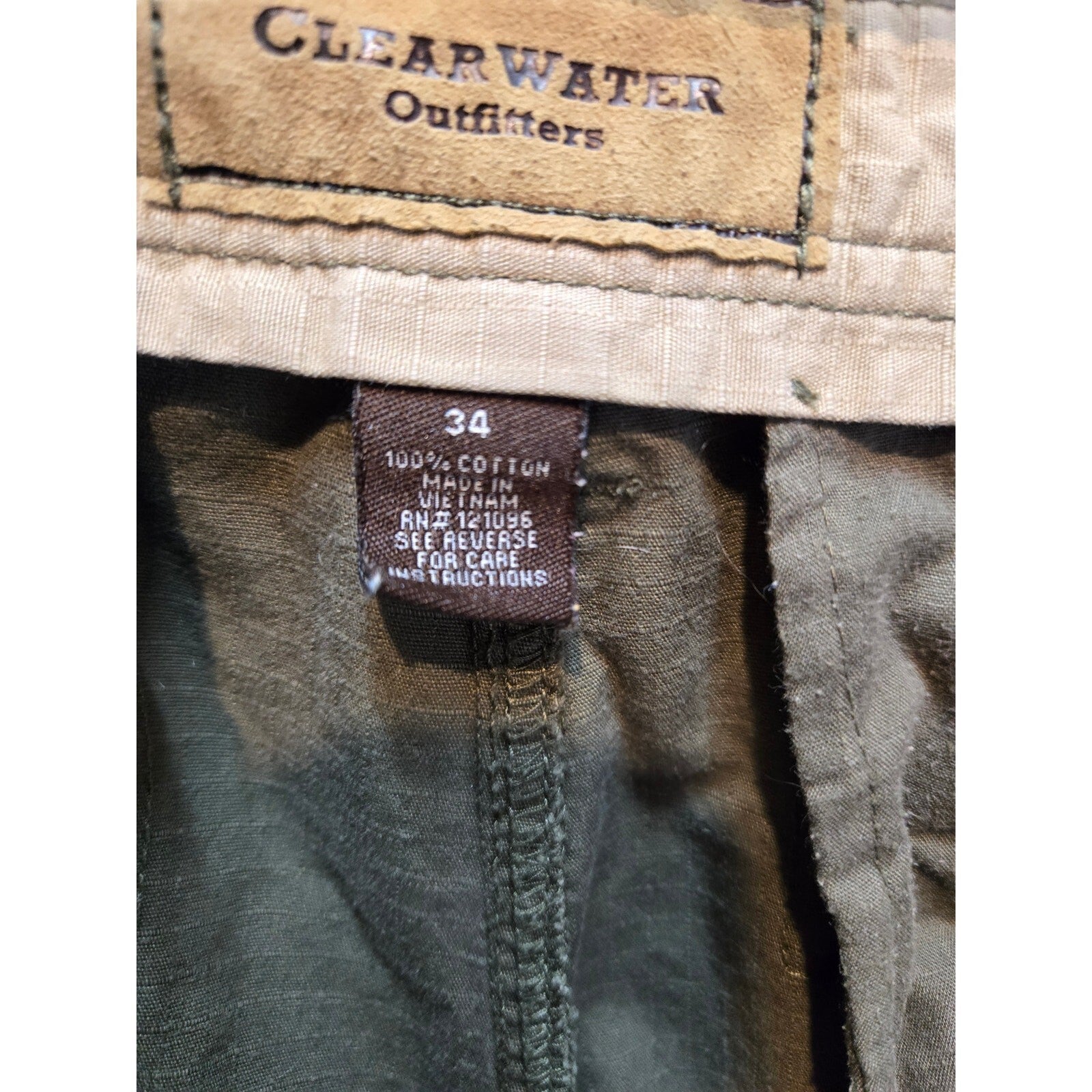 Clearwater Outfitters Men's Size 34 Olive Green Shorts 100% Cotton