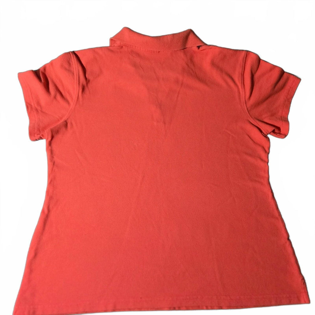 Karen Scott Women's Orange Cotton Polo Shirt, Size Small, Short Sleeve