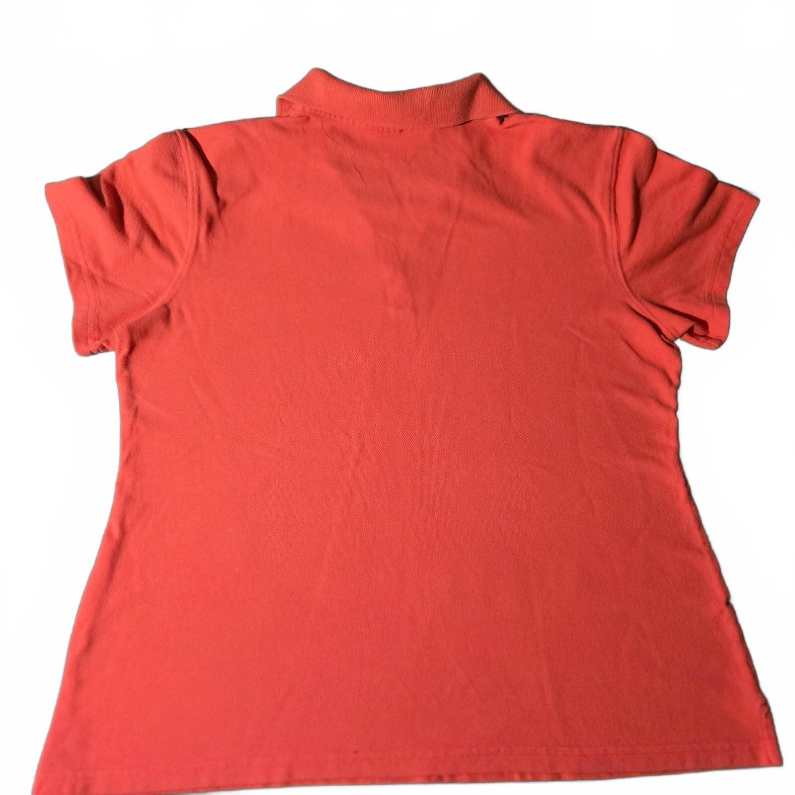 Karen Scott Women's Orange Cotton Polo Shirt, Size Small, Short Sleeve