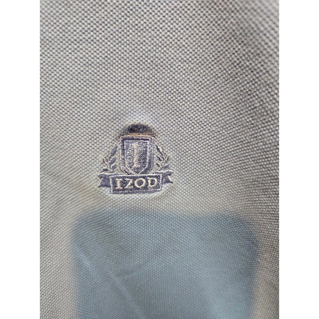 Izod Mens M Light Blue Silk Wash Short Sleeve Polo Solid Casual Sportswear