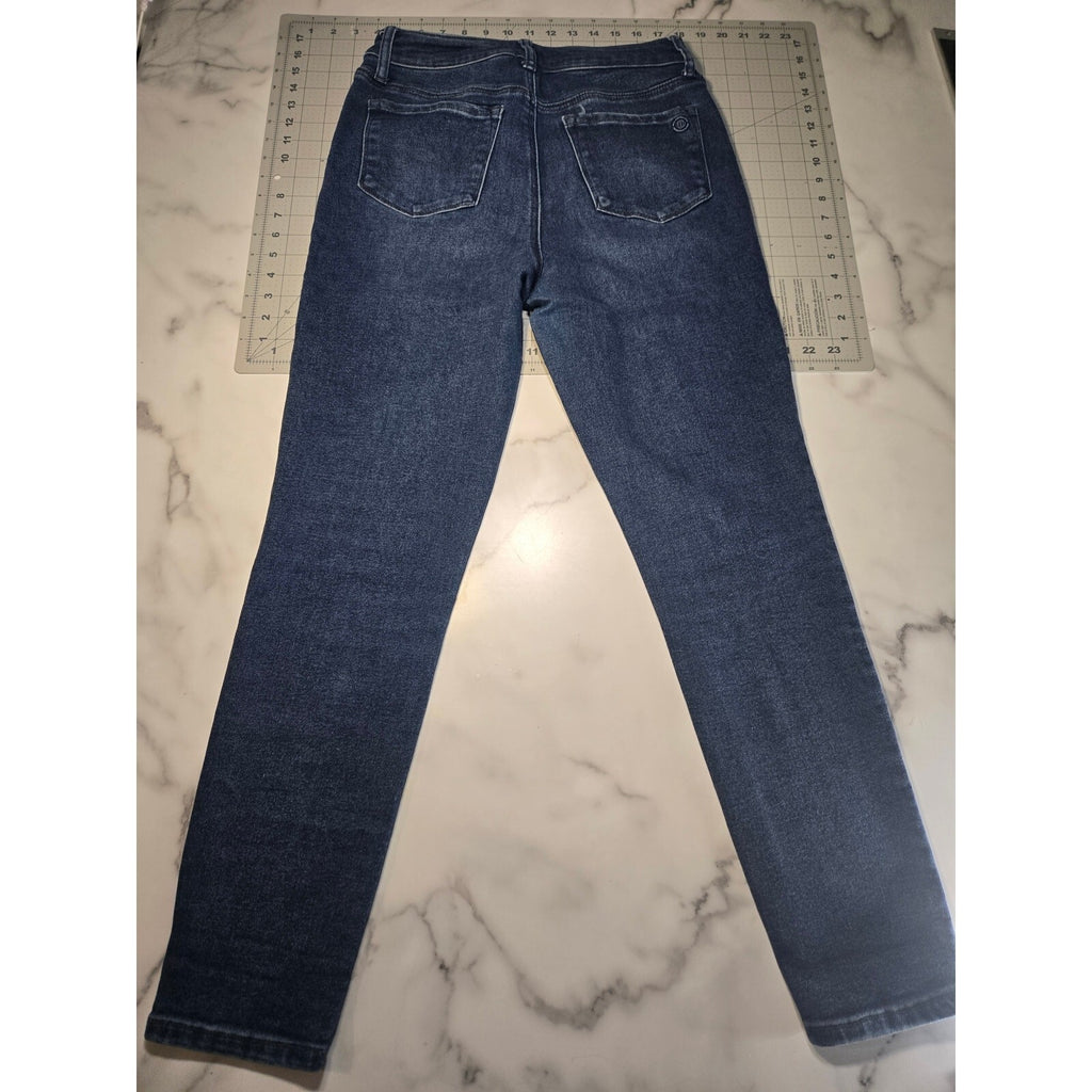 Max Studio Indigo High Rise Skinny Jeans Women's Size 8 Dark Wash Silas Blue