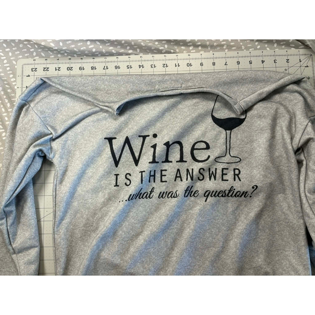 Gray Belinda Xl "Wine is The Answer" Sweatshirt