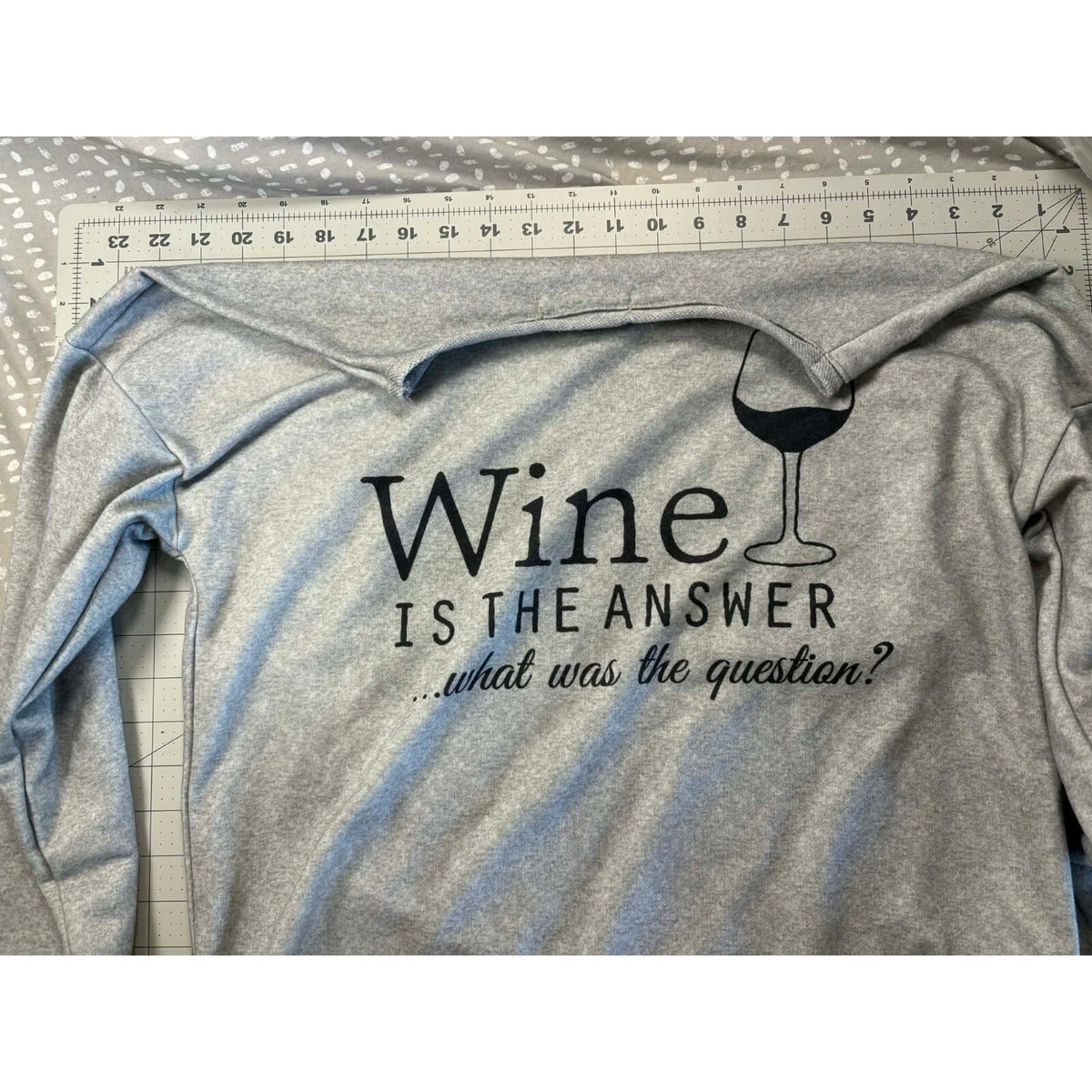 Gray Belinda Xl "Wine is The Answer" Sweatshirt