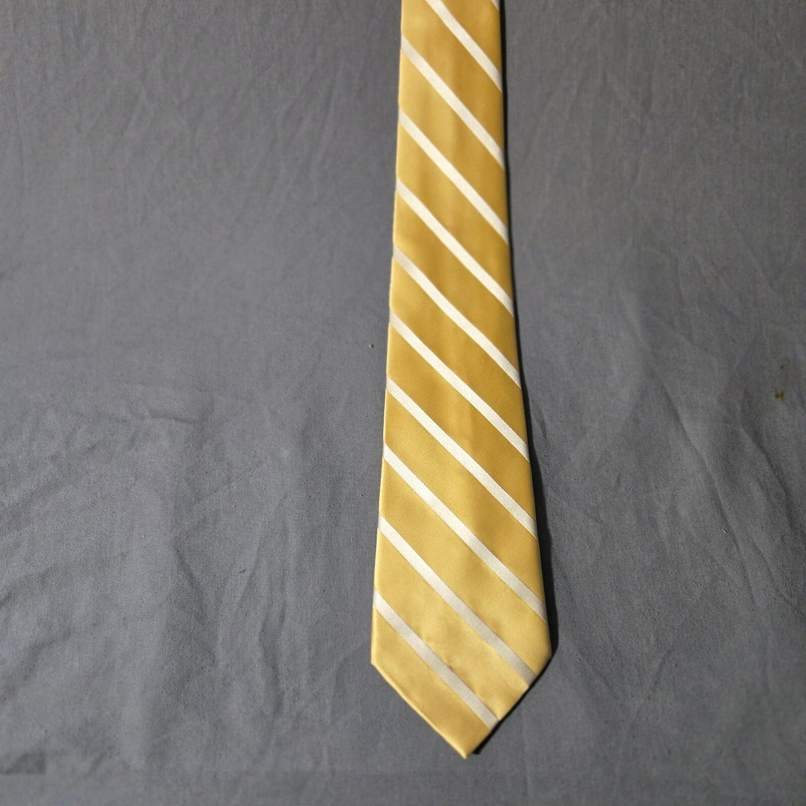 Croft & Barrow Yellow Striped Silk Neck Tie - Classic Elegant Design