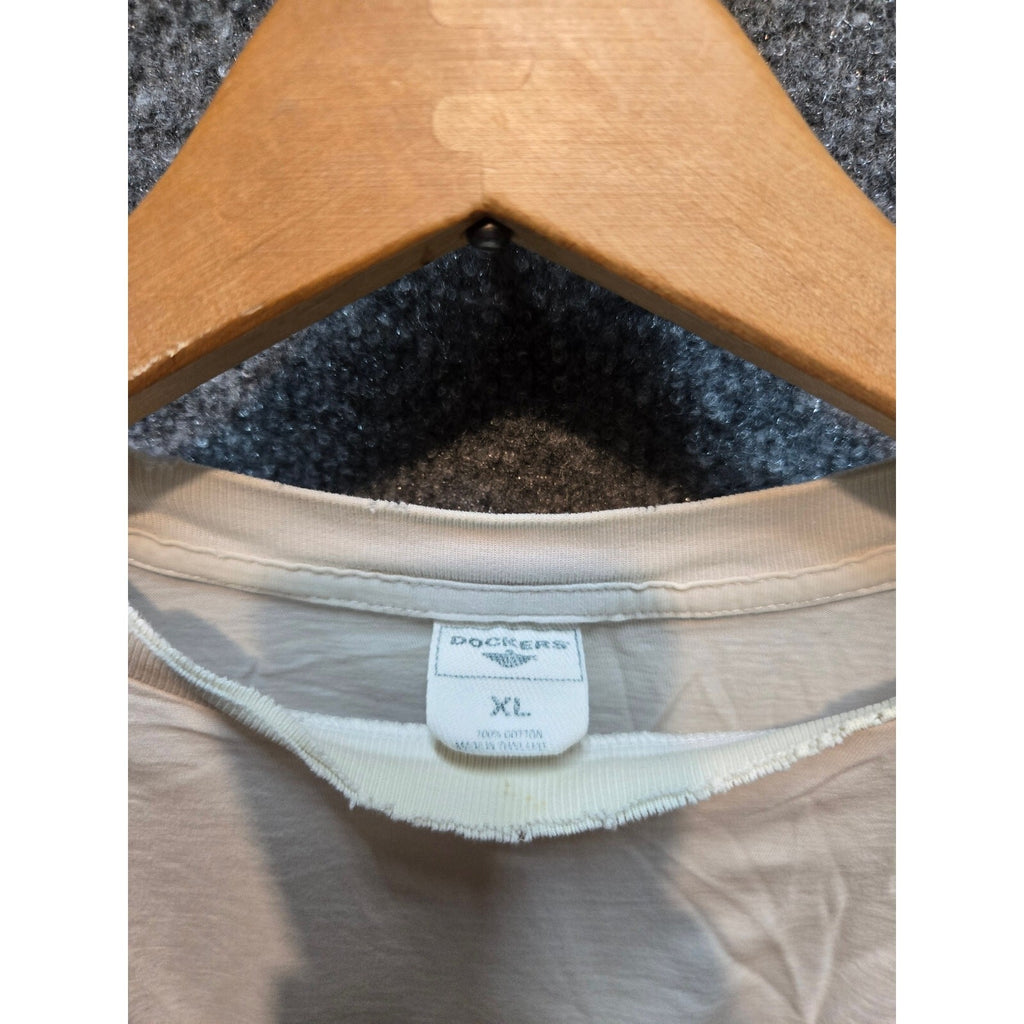 VTG 90s Dockers Men's XL Blank T-Shirt Tan Beige Earth Tone Cotton