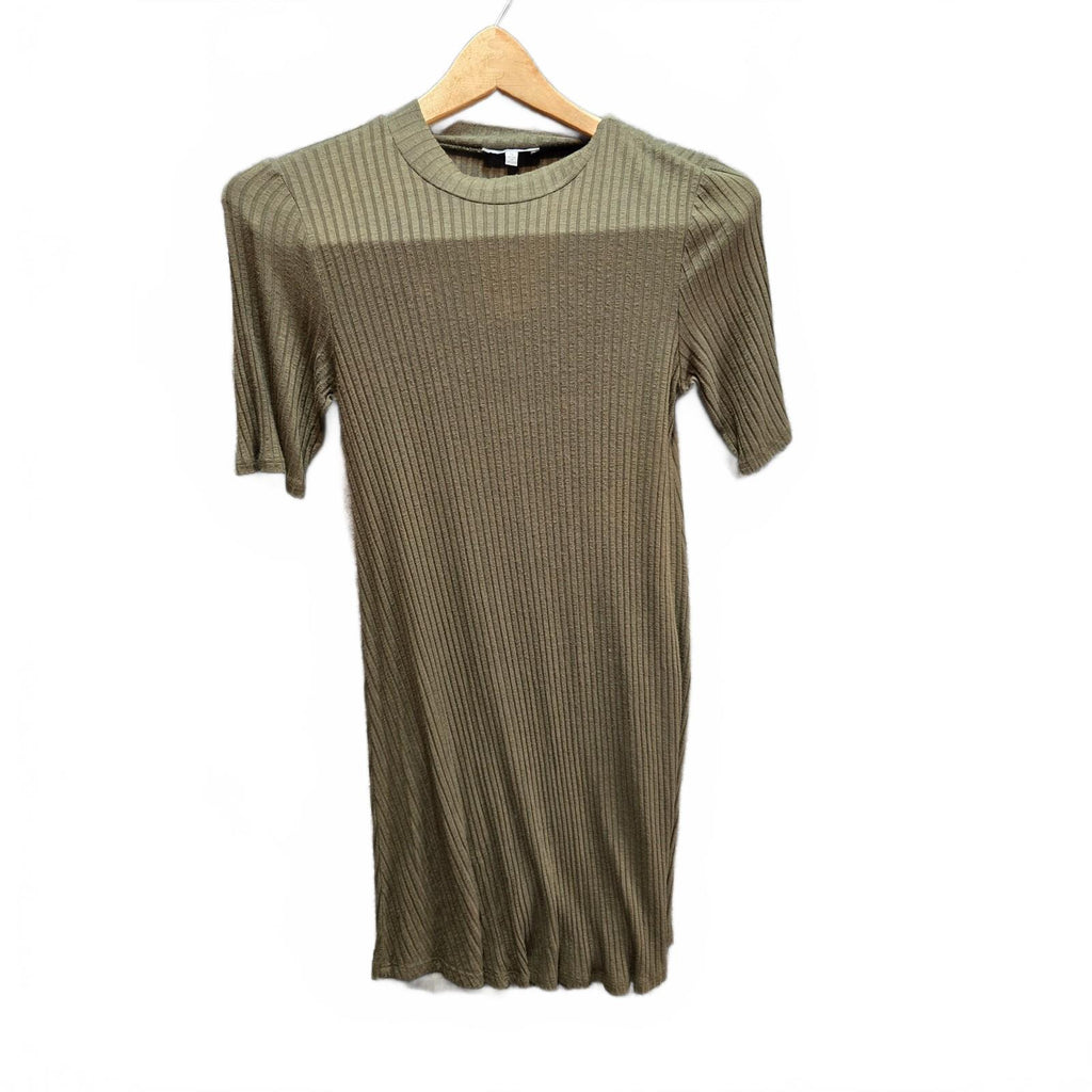 Charlotte Russe Olive Green Ribbed Knit Dress Size Small S