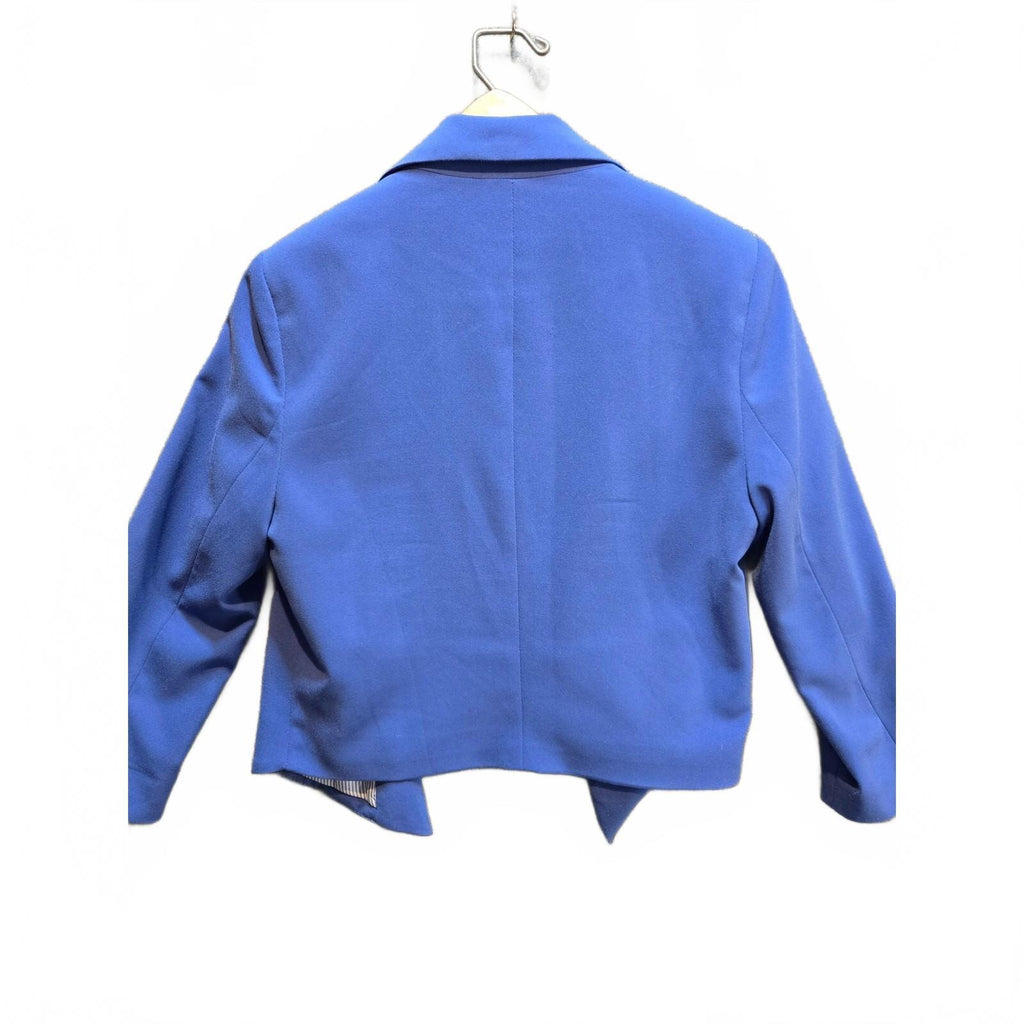 Forever 21 Royal Blue Cropped Blazer Open Front 3/4 Sleeve Jacket Size small