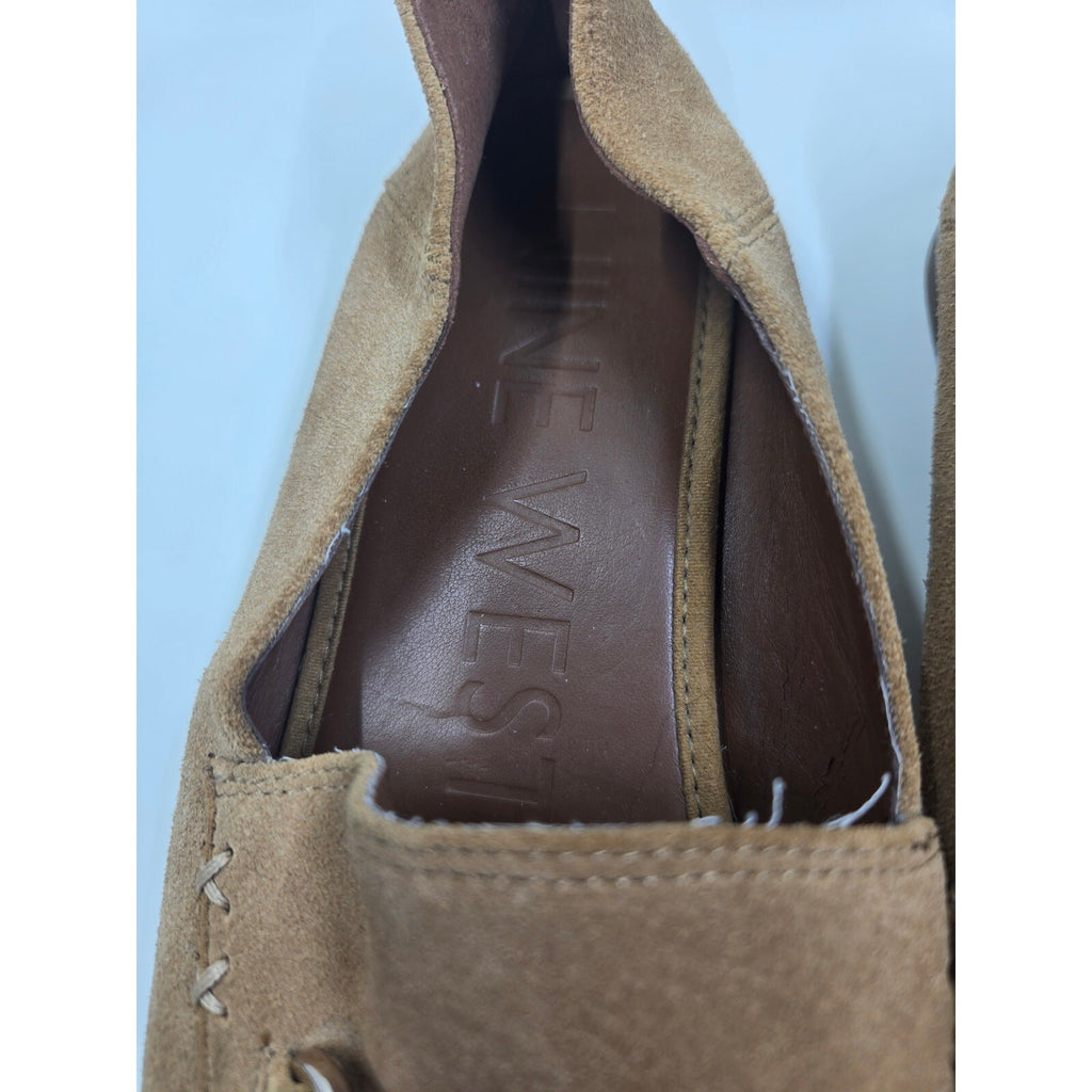 Nine West Suede Tassel Loafers- Tan/ Camel Flat Shoes With Multi-Color Tass S 7M