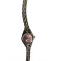 Wristwatch Silver & Gold Toned Link Band Round Pink Face Elegant