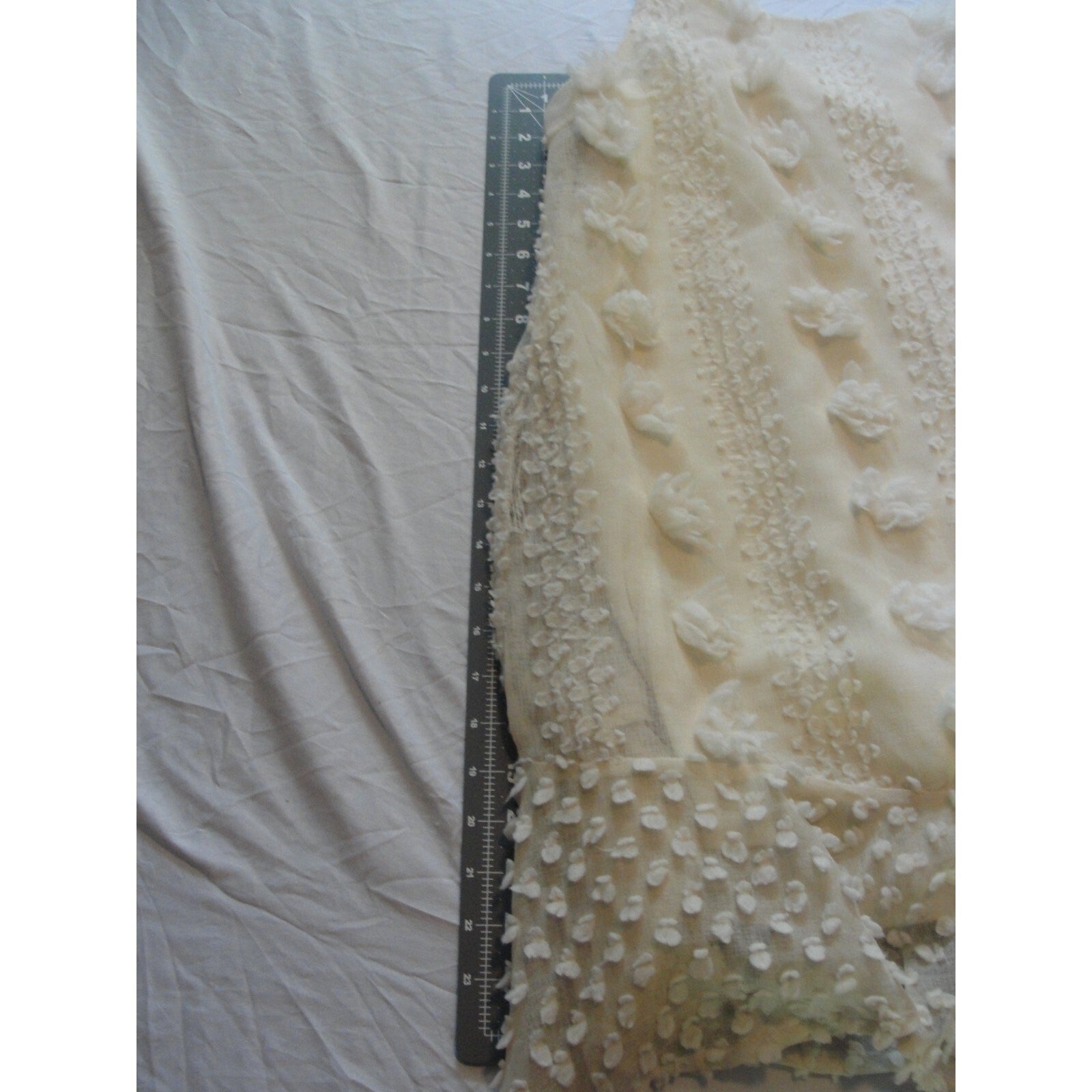 &merci Women Sheath Dress Ivory Chenille Texture Jewel Neck Mini Size small