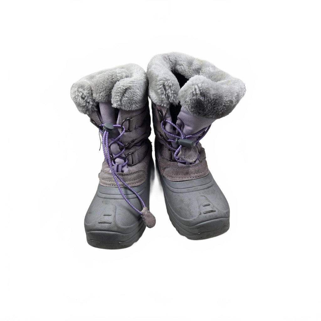 Totes Girls Waterproof Winter Snow Boots Purple Size 3 Youth Faux Fur Trim
