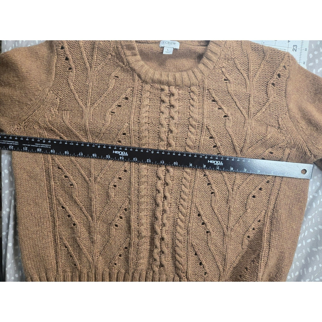 Tan J Crew Cable Knit Sweater Woman's Sz L