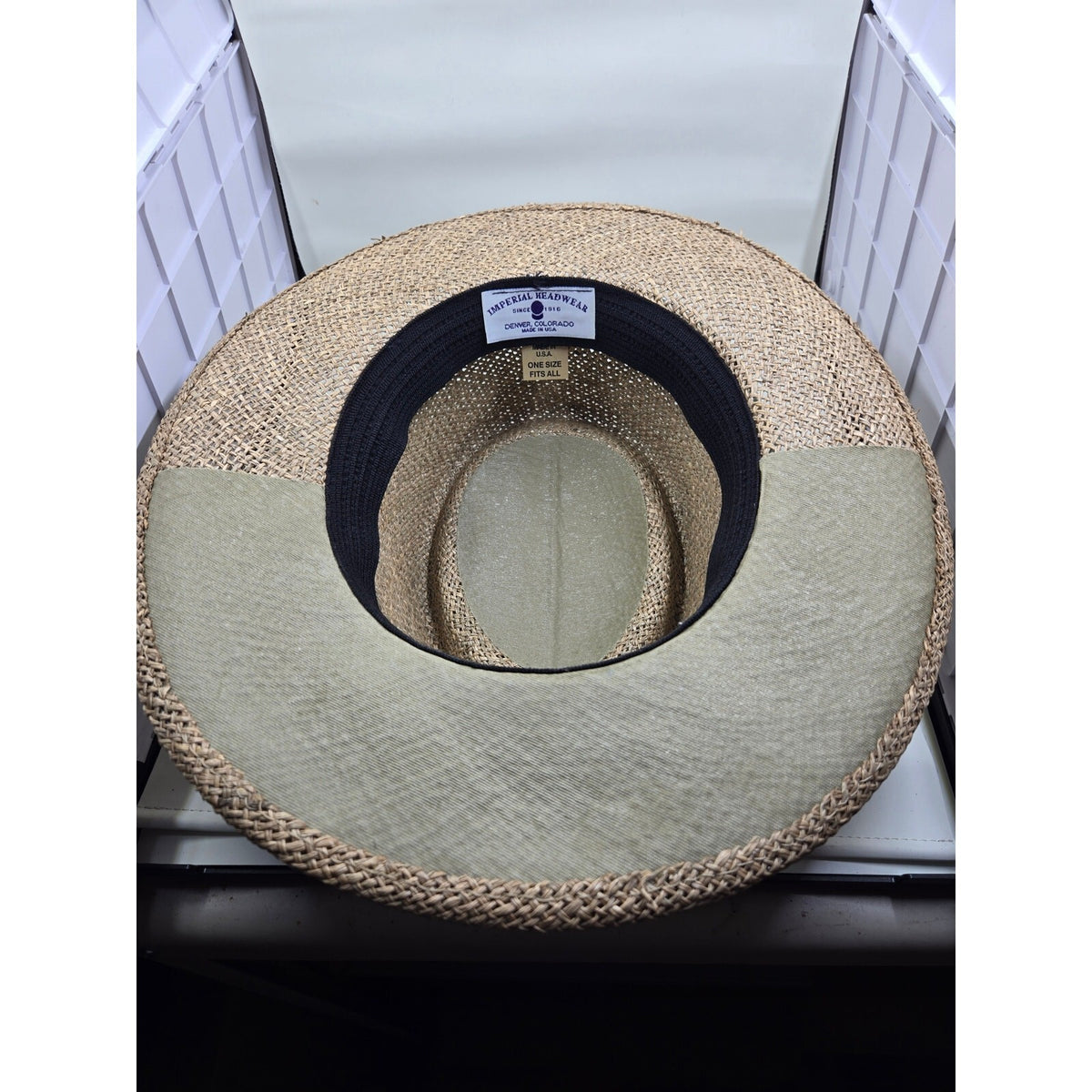 Vintage Imperial Headwear Made in USA Straw Sun Hat Wide Brim One Size