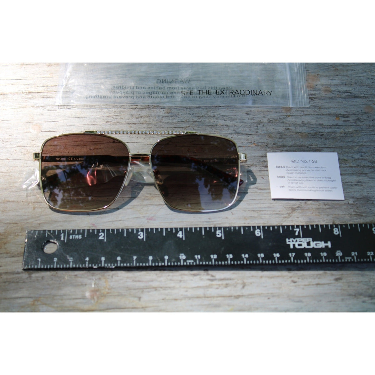 SOJOS Linda Women's Trendy Rhinestone Double Bridge Aviator Sunglasses