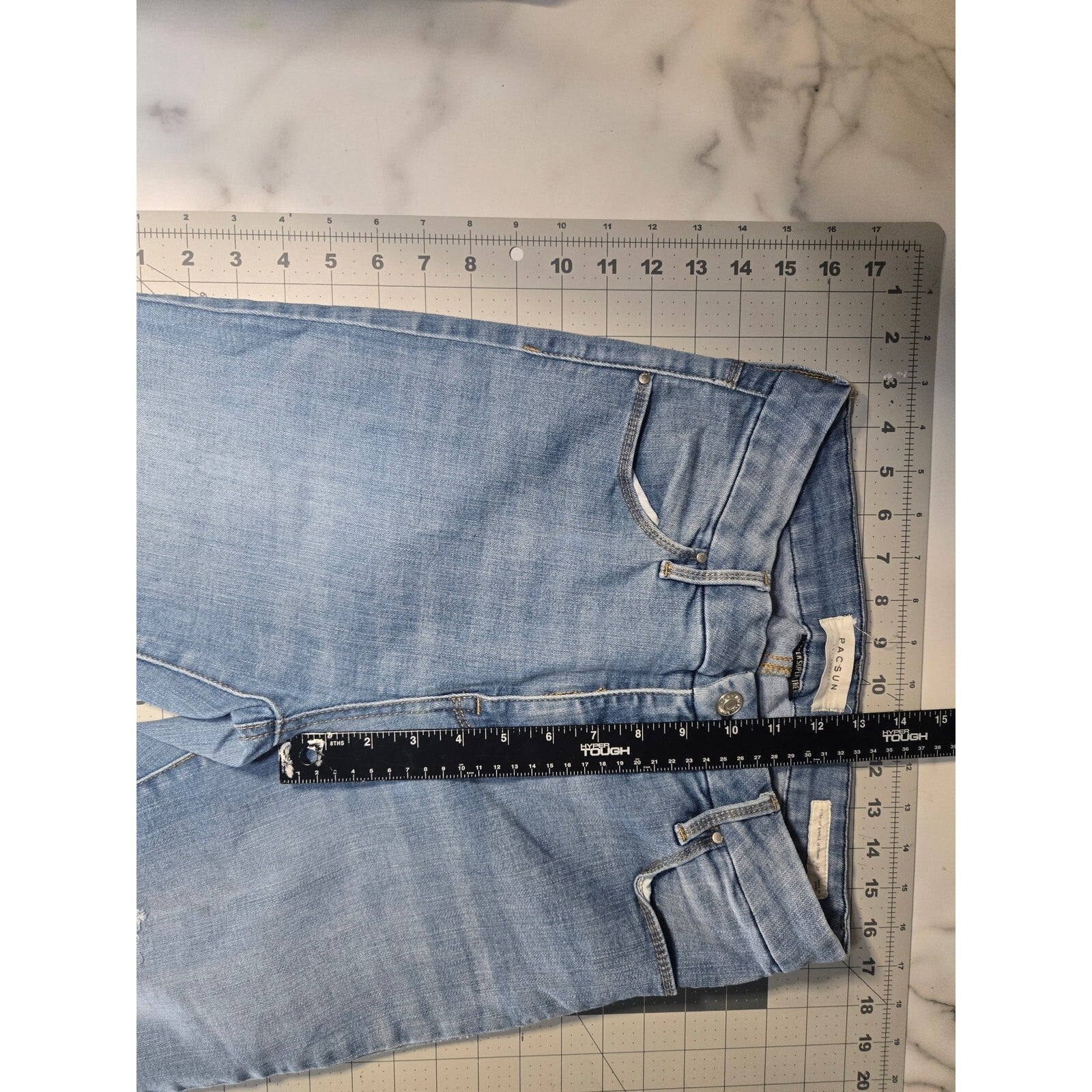 Pacsun Push Up Ankle Jeggings Blue Distressed Denim Jeans Size 29