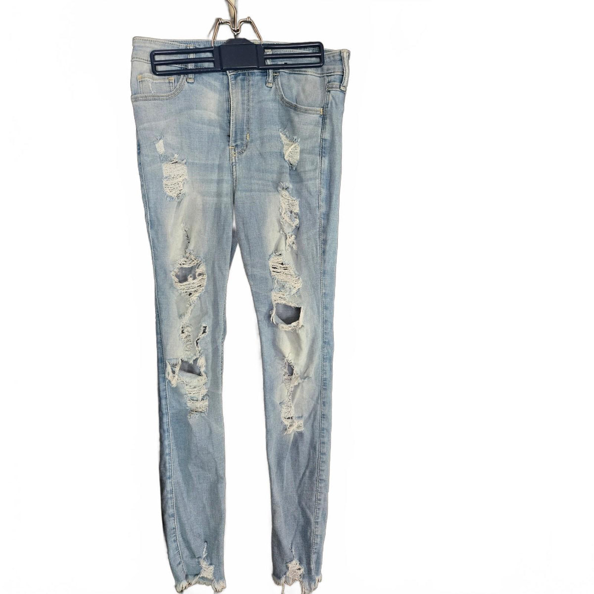 Hollister Women's Light Blue Distressed Skinny Jeans, Size 27, Very Good