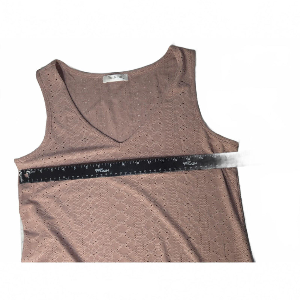 SImple Fun  Pink Knit Tank Top V-Neck Size M