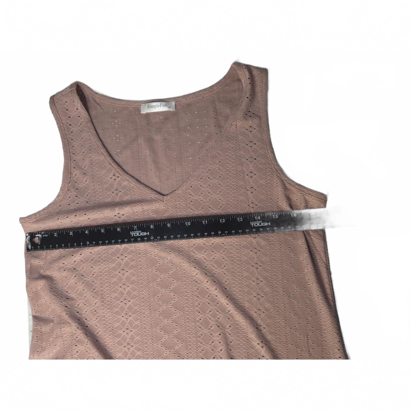 SImple Fun  Pink Knit Tank Top V-Neck Size M