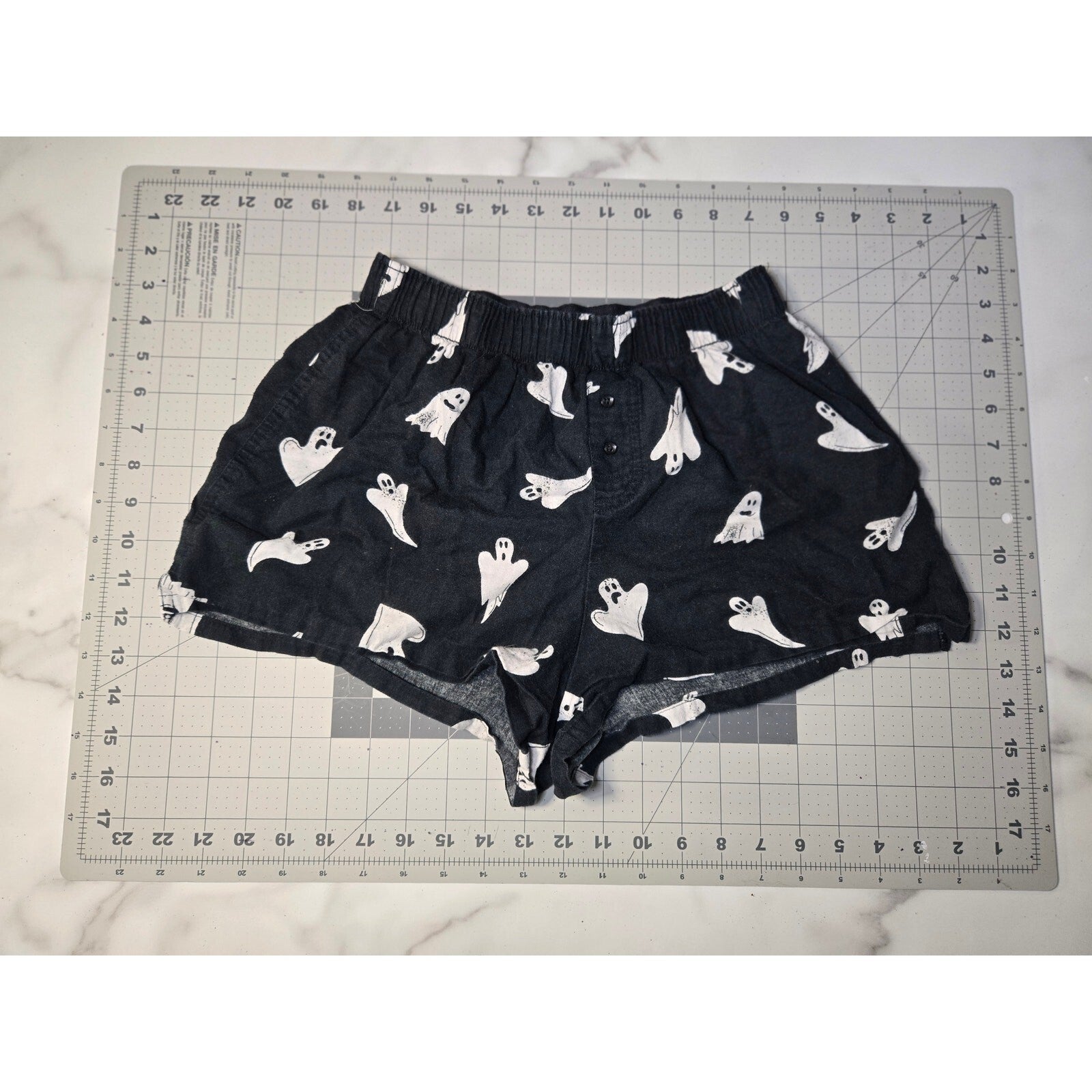 Hyde and Eek Sleep Shorts Xs womens black With White Ghosts