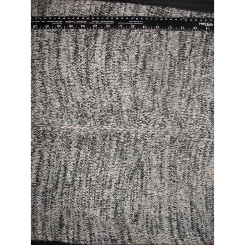 H and M a gray and black heathered knit sweater with a front zipper xs