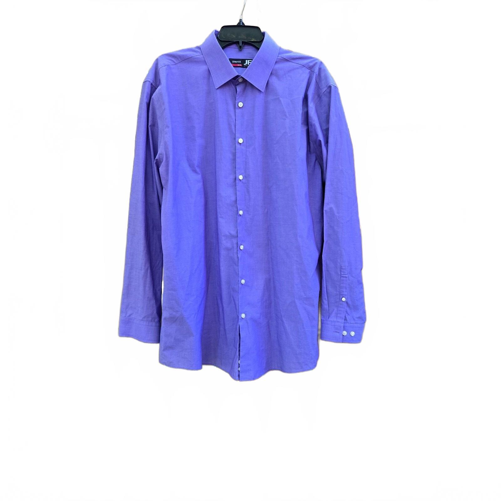 JF-J Ferra Men's XL Purple Slim Fit Dress Shirt - Long Sleeve, Stretch Fabric