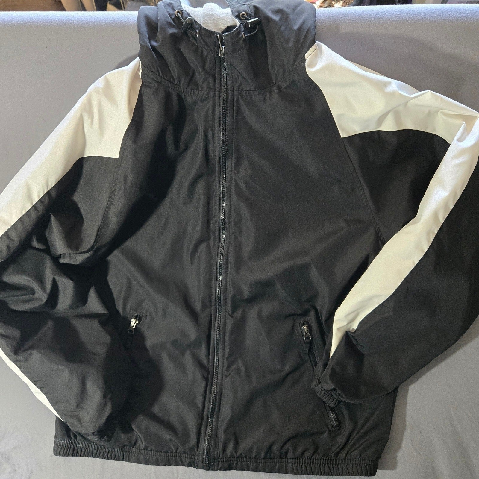 Holloway Youth Medium Black and White Activewear Jacket - Casual Unisex Kids'