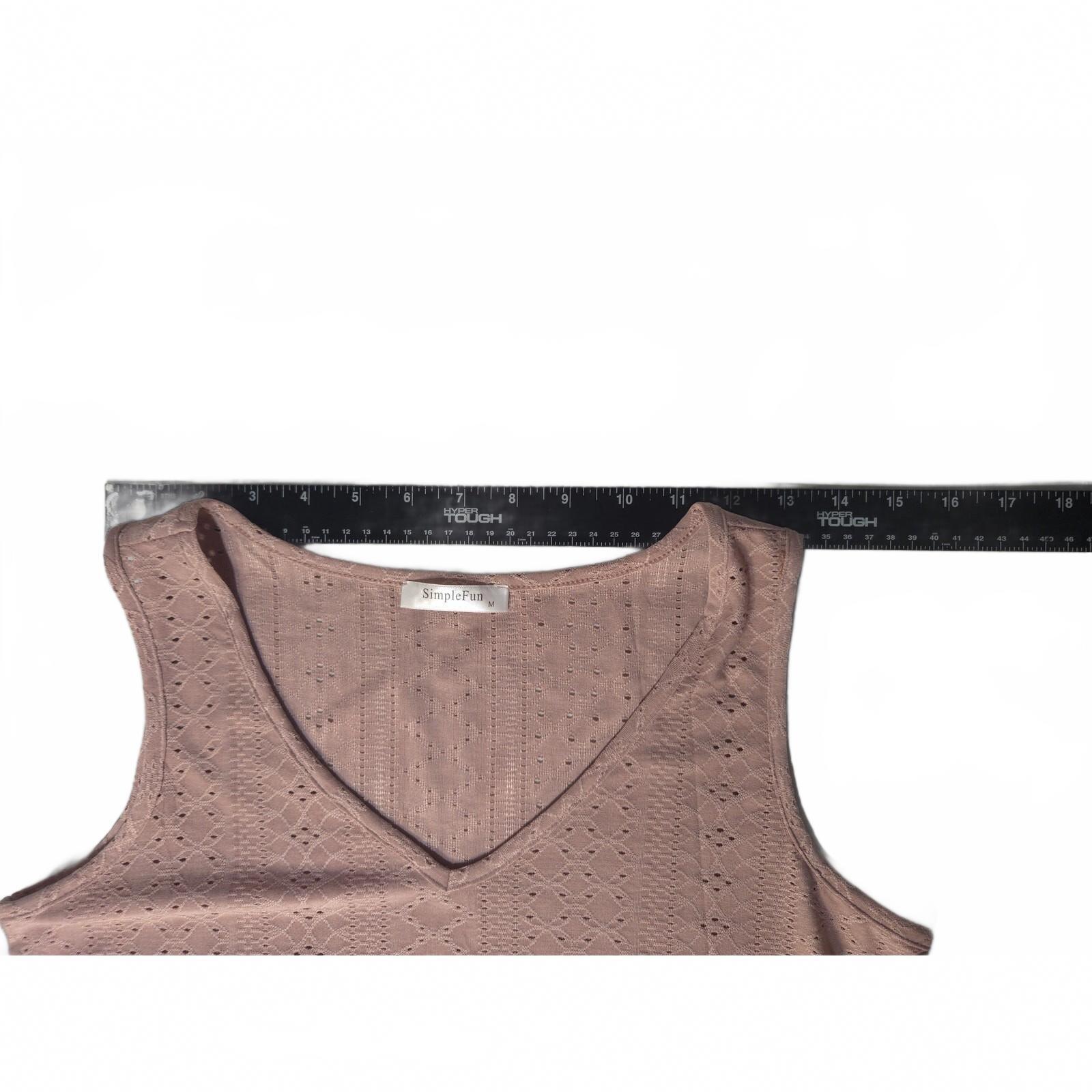 SImple Fun  Pink Knit Tank Top V-Neck Size M