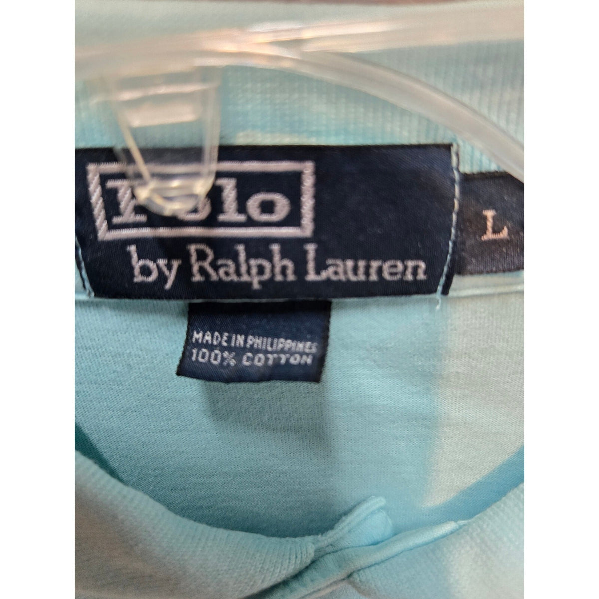 Polo by Ralph Lauren Men's Size L Light Blue Pique Short Sleeve Polo Yellow Pony