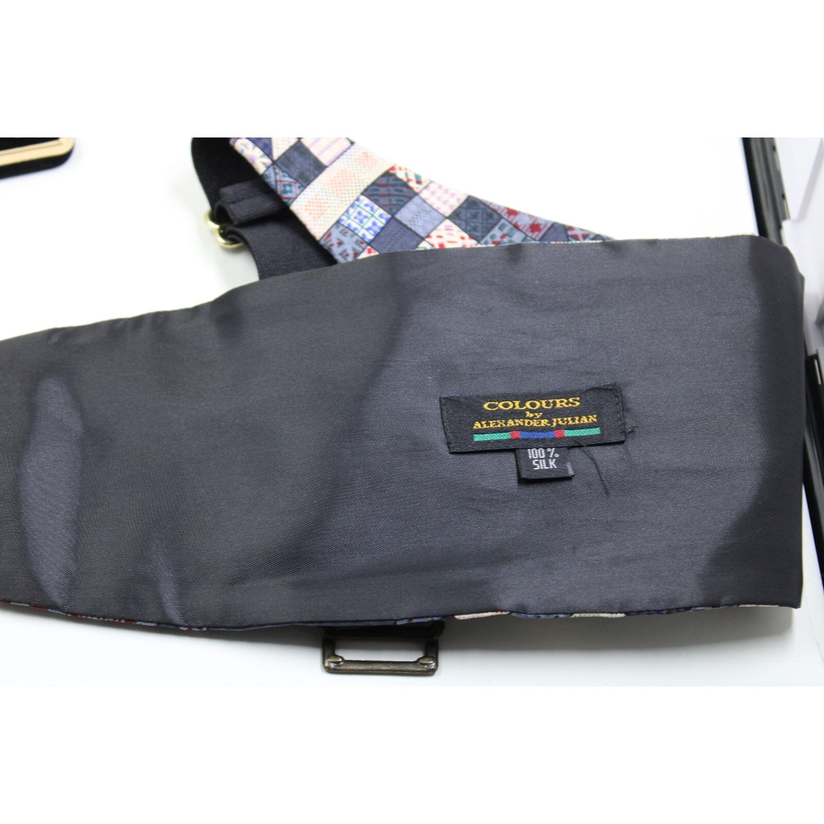 Vintage 1980s Alexander Julian Chapel Hill Multi-Color Silk Cummerbund and Bow T