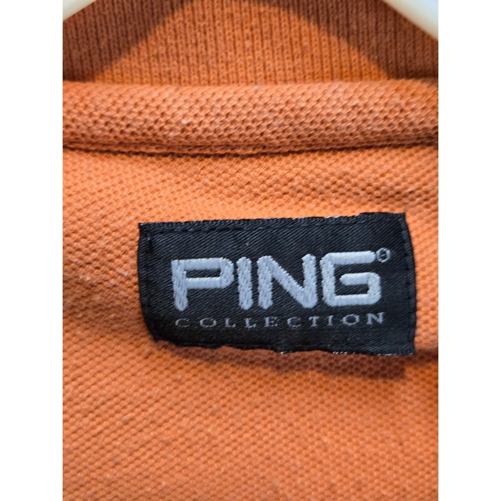 St. Petersburg Yacht Club Men's Orange Pique Knit Polo Shirt Short Sleeve L