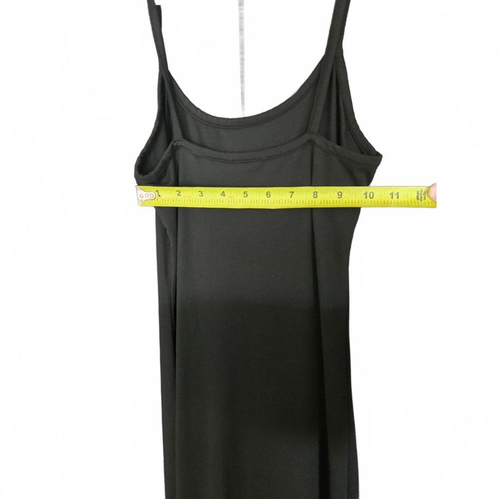 Unbranded Black Long Maxi Dress with Adjustable Straps, Size Measured, Very Good