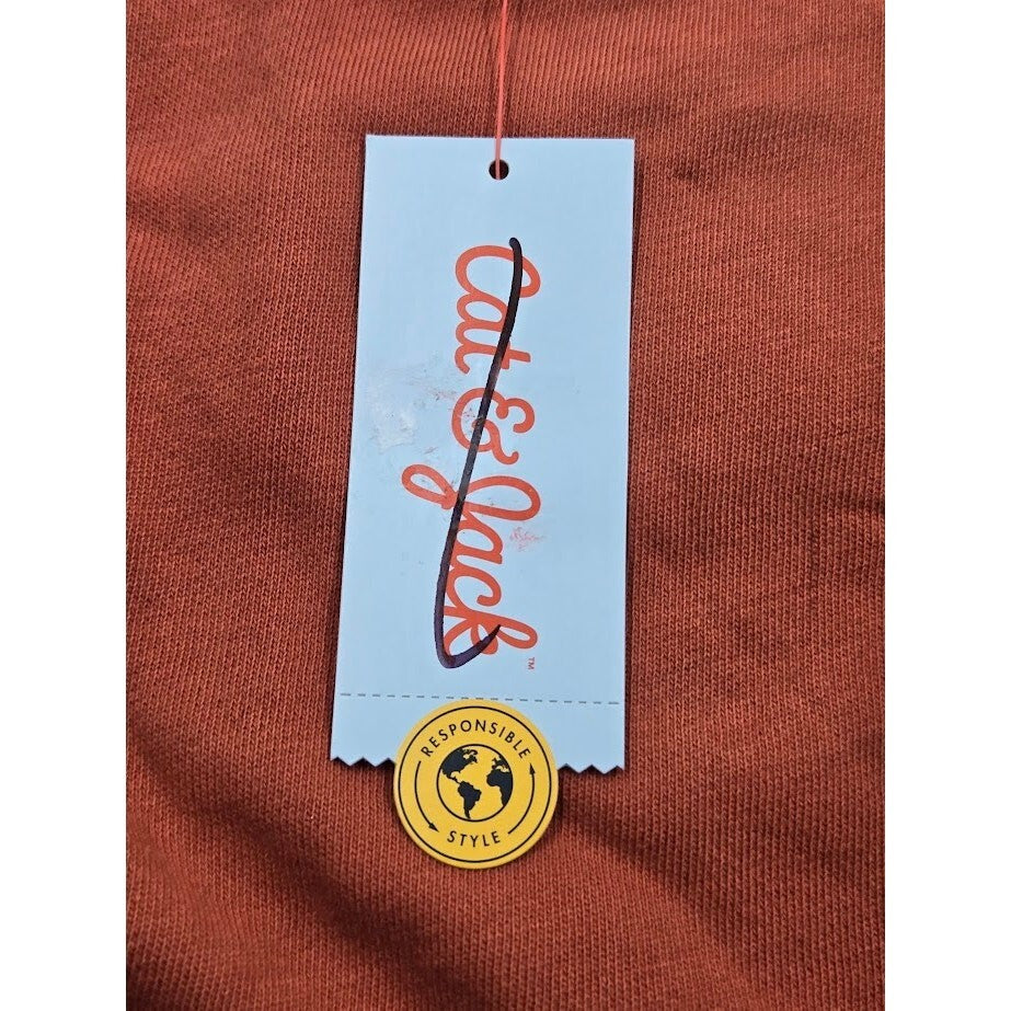 NWT Cat And Jack Boys Crew Neck Sweatshirt Rust orang 3T