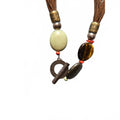 Silpada Multi-Strand Cord Tassel Necklace Tigers Eye Howlite Stone Boho