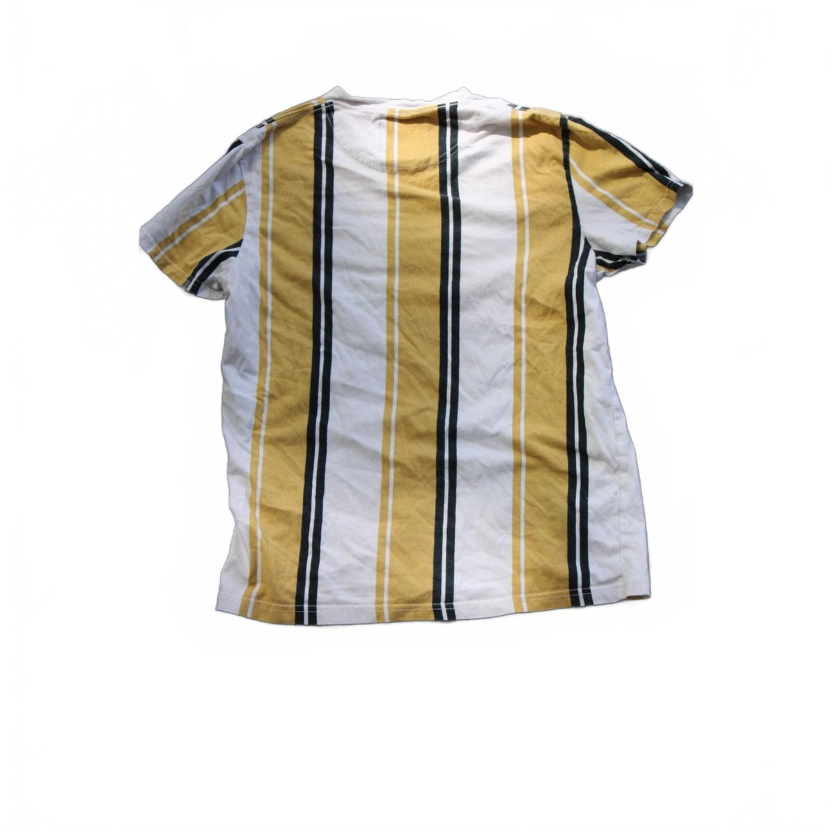 Hollister Mens White Yellow and Black Stripped Tshirt size small