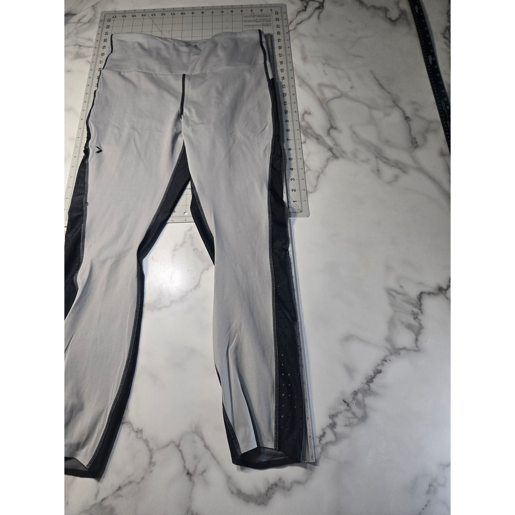 iFit Womens Gray Black ColorBlock HIGH-Waist Athletic Leggings Size XL