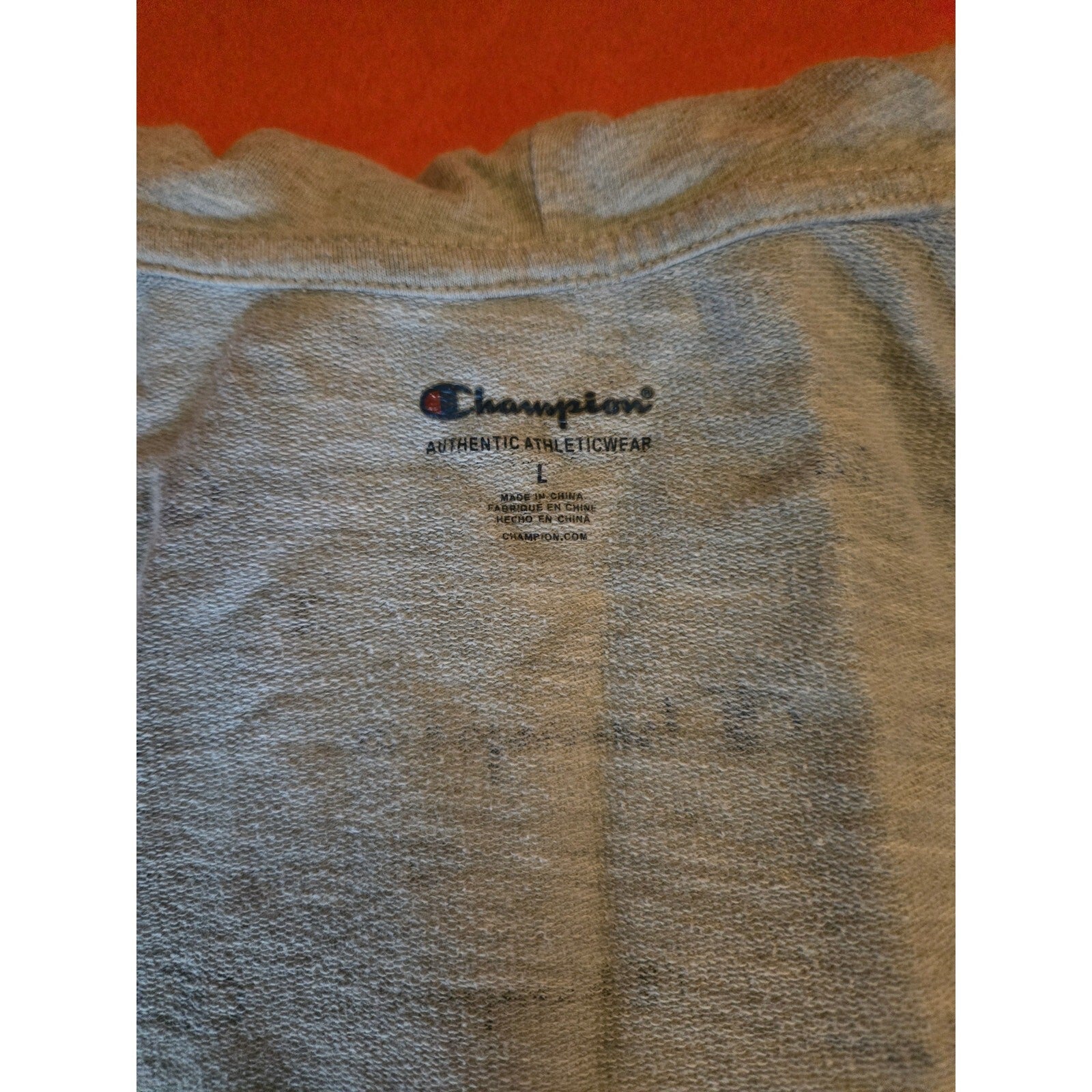 Champion All Over Logo Print Grey Pullover Hoodie Youth Size Large