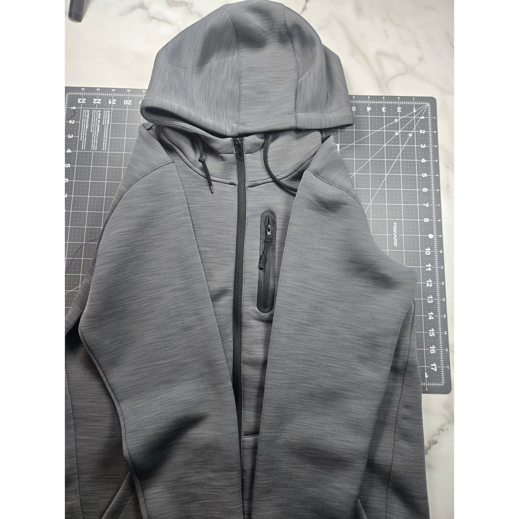 Nomad Men's Gray Tech Fleece Full Zip Hoodie with Chest Pocket, Size M