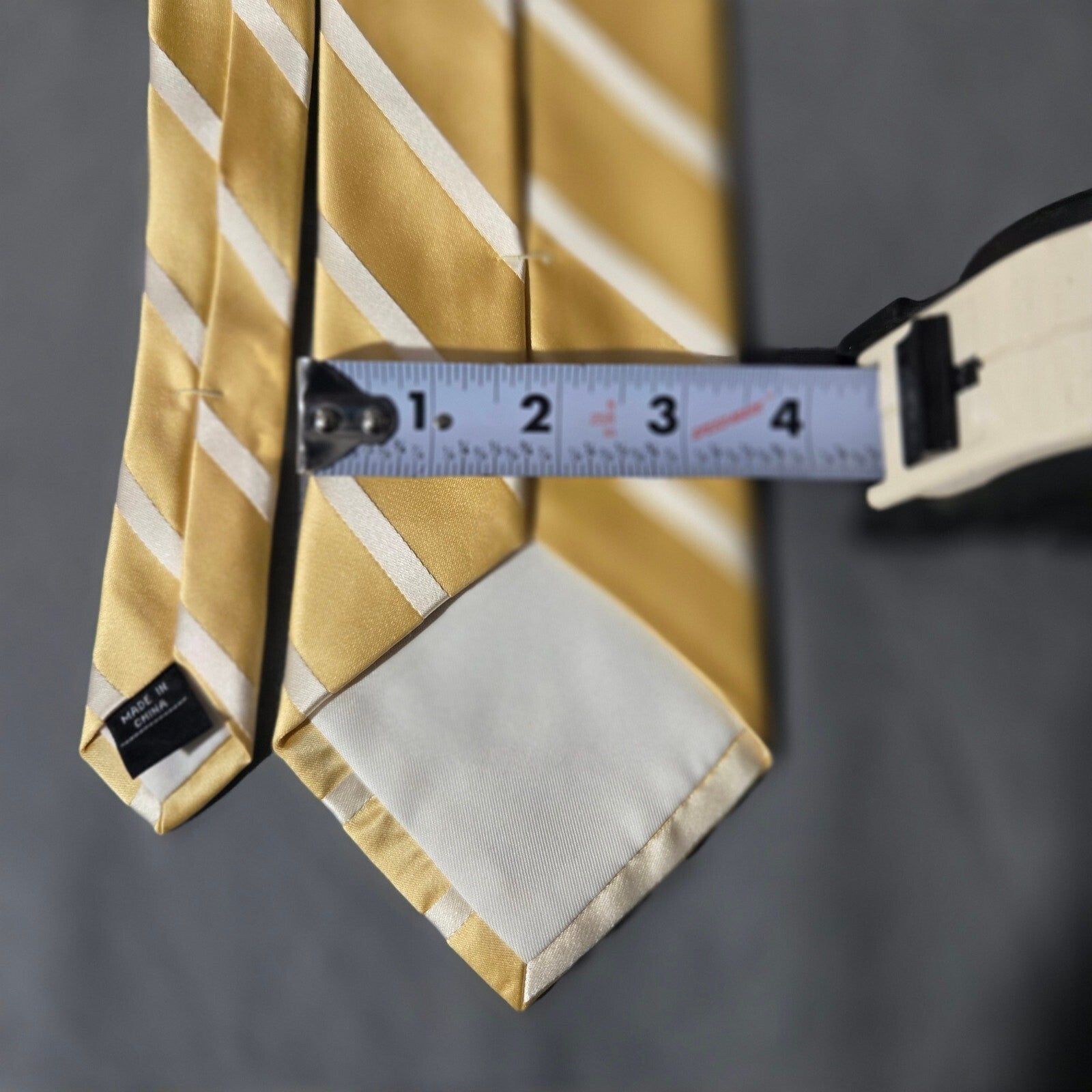 Croft & Barrow Yellow Striped Silk Neck Tie - Classic Elegant Design