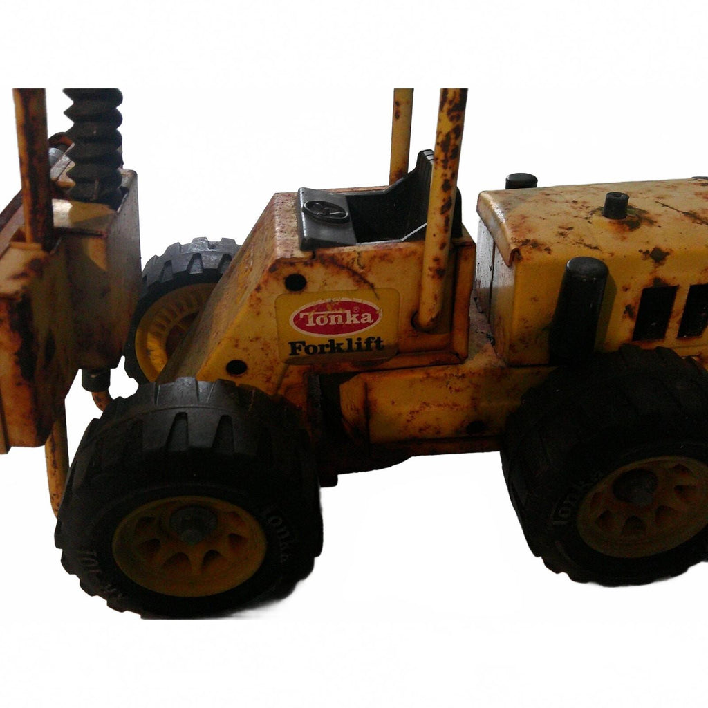 Vintage Tonka Pressed Steel Forklift Toy - Classic Yellow and Black Miniature