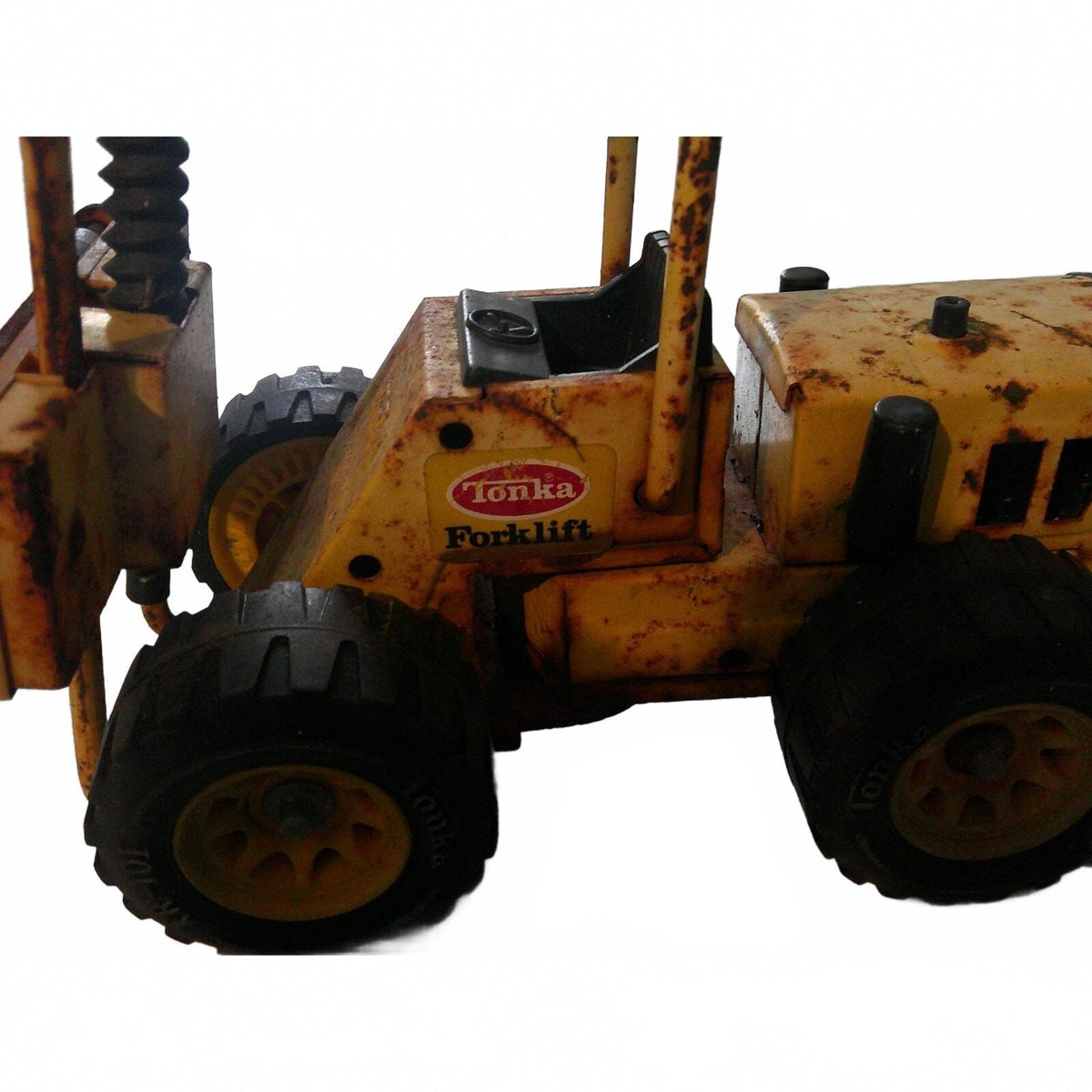 Vintage Tonka Pressed Steel Forklift Toy - Classic Yellow and Black Miniature