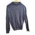 Baracuta Men's Silk Cotton Blend Ribbed Mock Neck Sweater Blue Size M