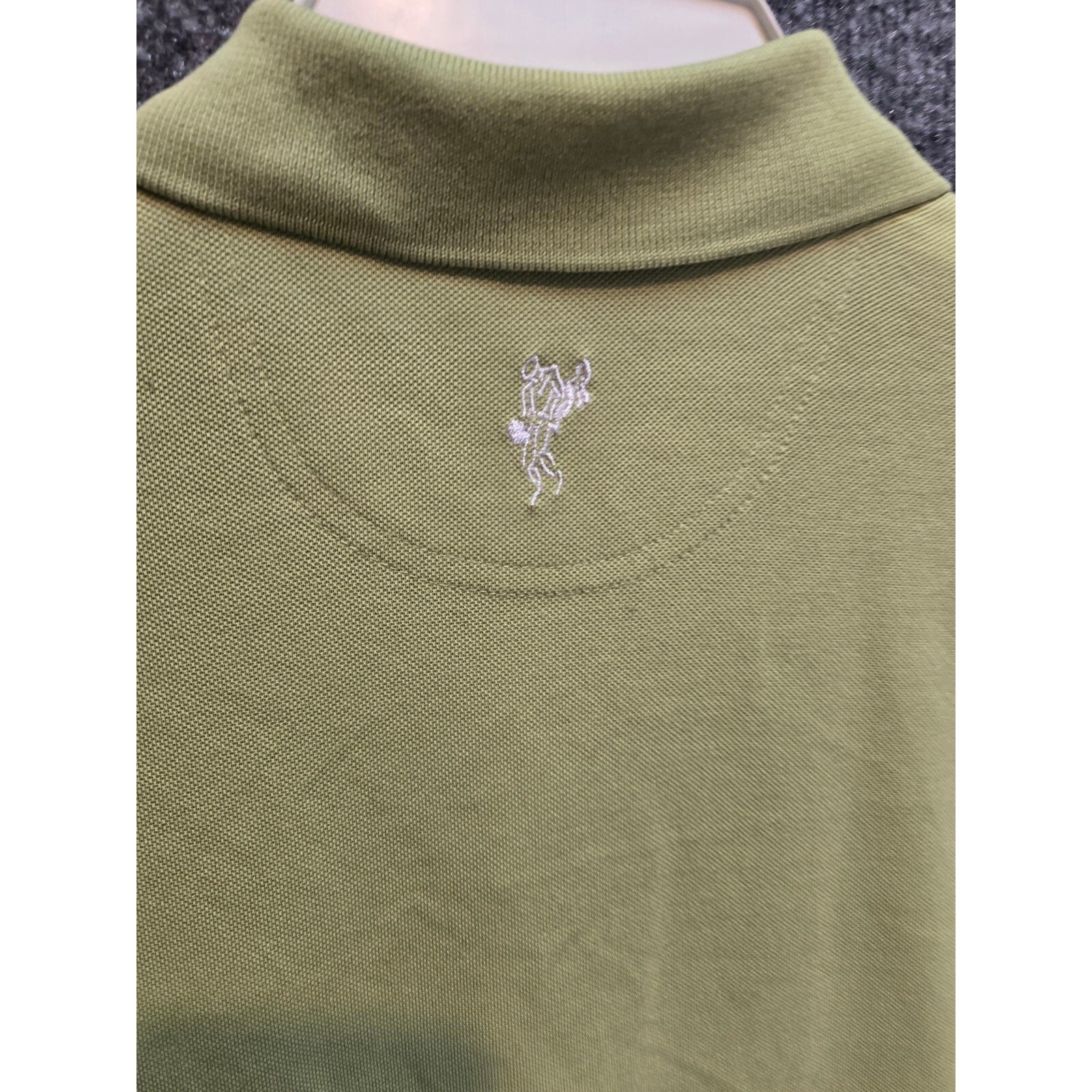 Ashworth Mens Lime Green Short Sleeve Polo Embroidered Golfer Logo 2-Button