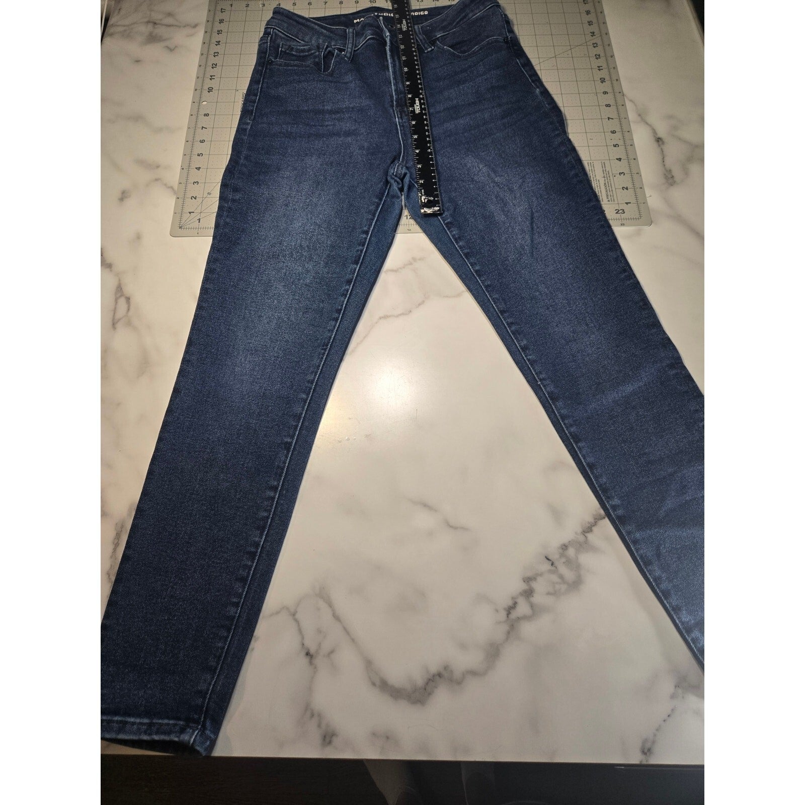 Max Studio Indigo High Rise Skinny Jeans Women's Size 8 Dark Wash Silas Blue
