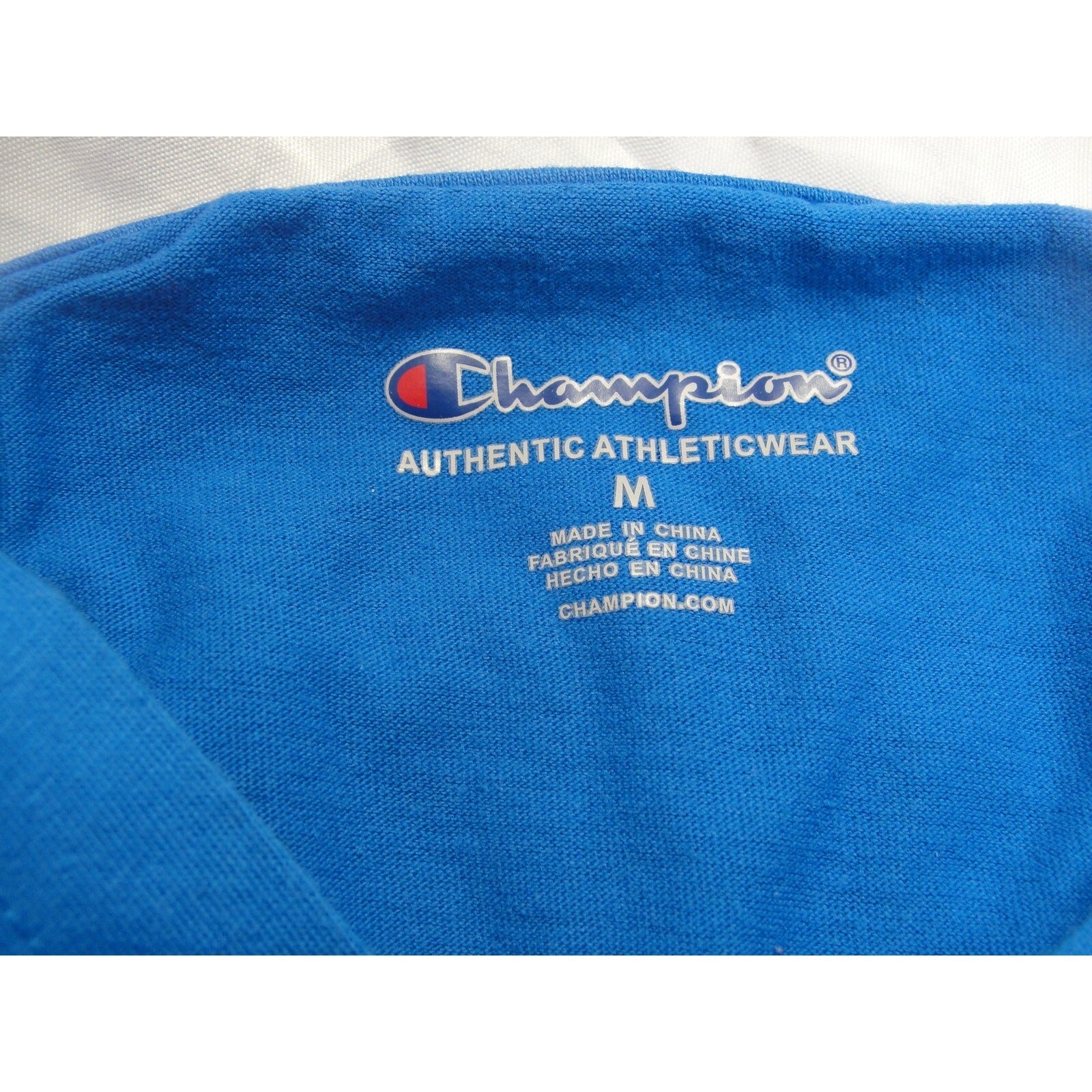 Champion hooded Blue logo Youth Medium long sleeve shirt